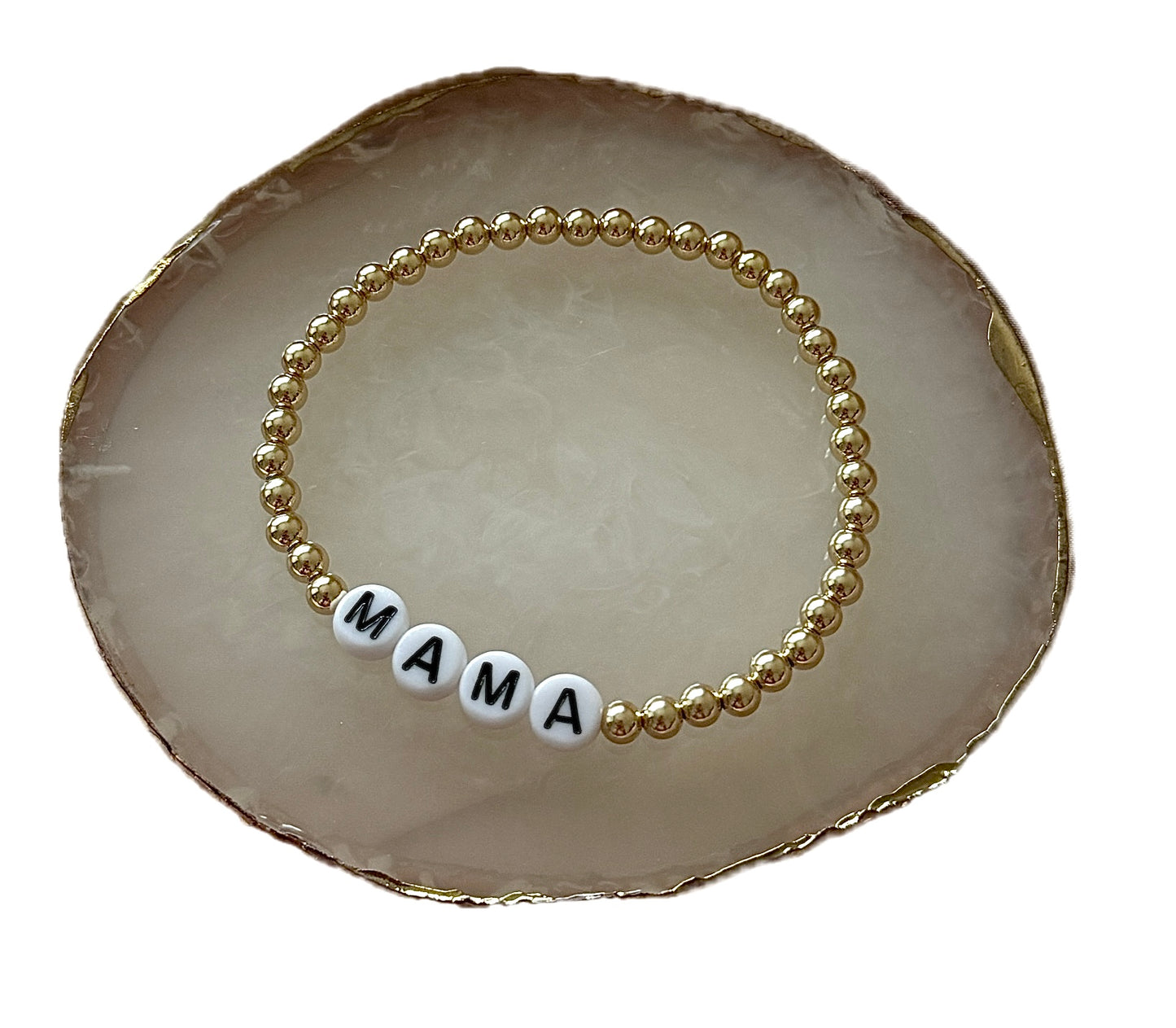 Personalised gold filled beaded bracelet - Positively Beaded