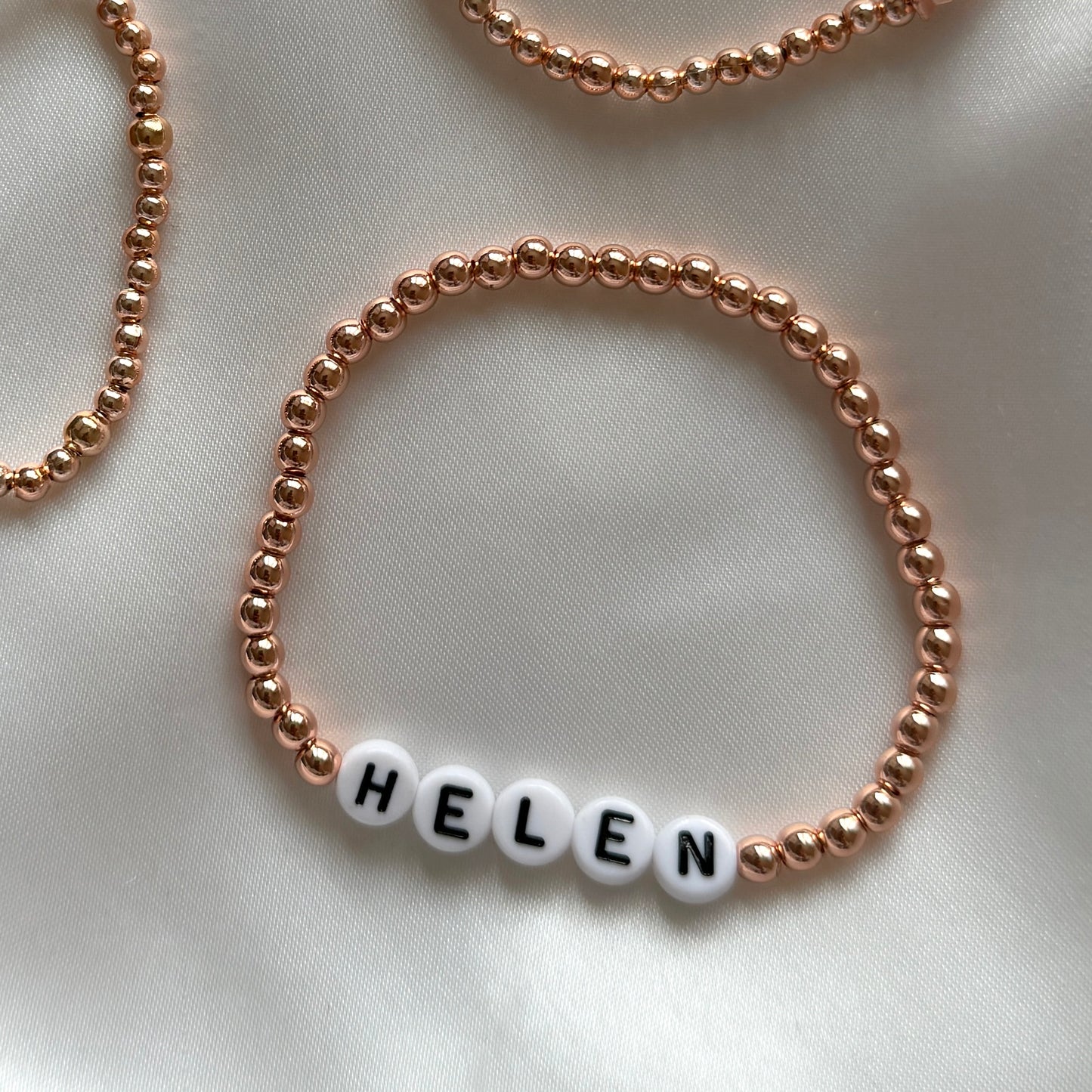 Classic name bracelet - gold, silver, rose gold - Positively Beaded