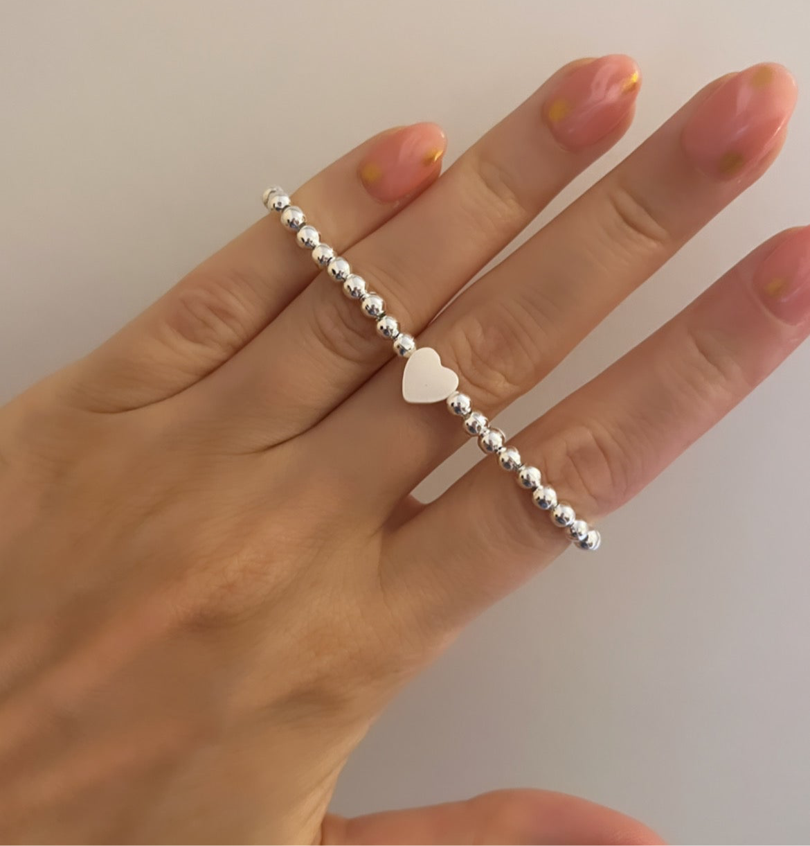 Heart of pearl beaded bracelet - gold or silver plated - Positively Beaded