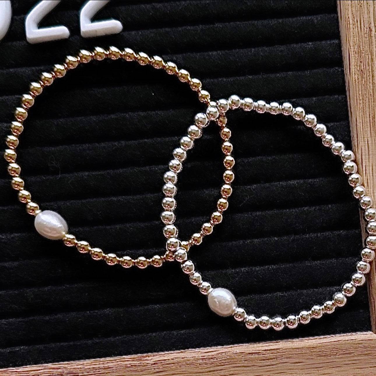 Freshwater pearl gold filled bracelet - Positively Beaded