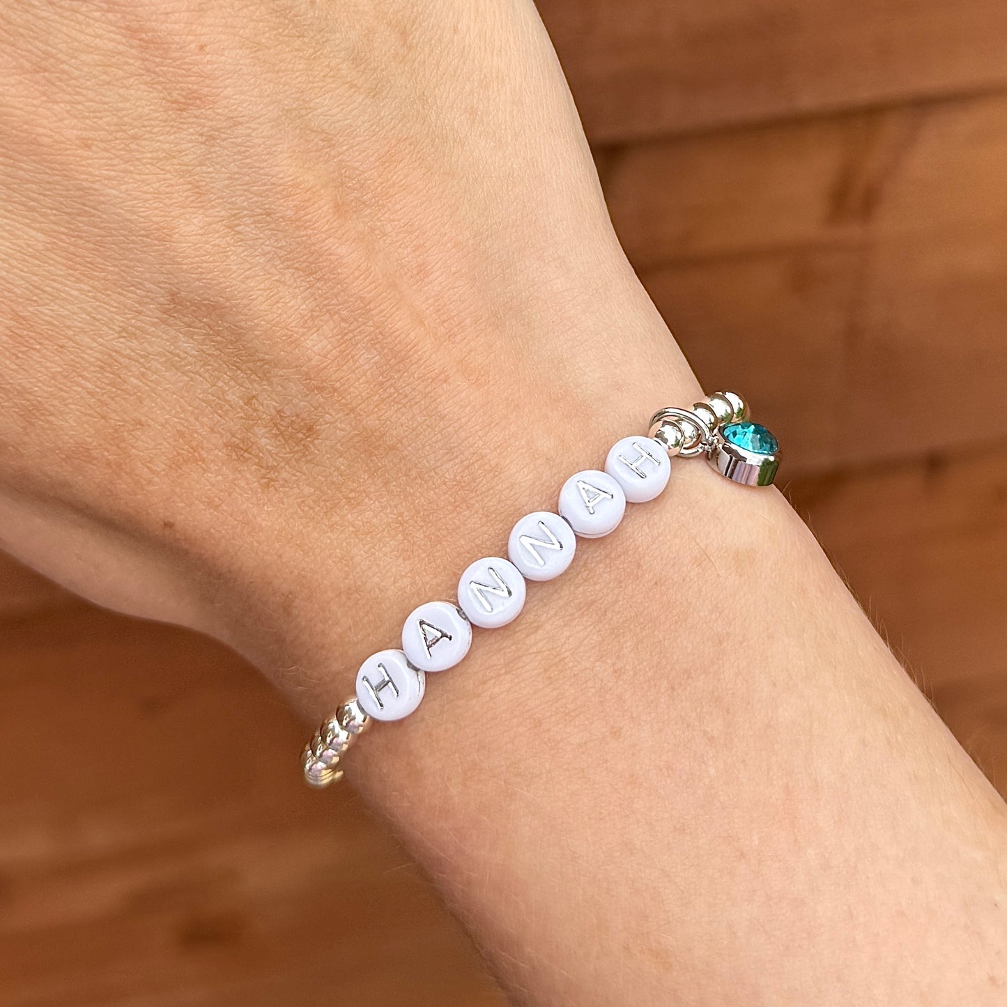 Luxe Personalised Classic Birthstone Bracelet - 925 Sterling Silver - Positively Beaded