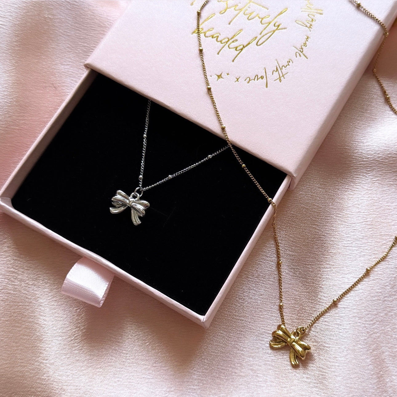 The Clara Bead Chain Bow Necklace