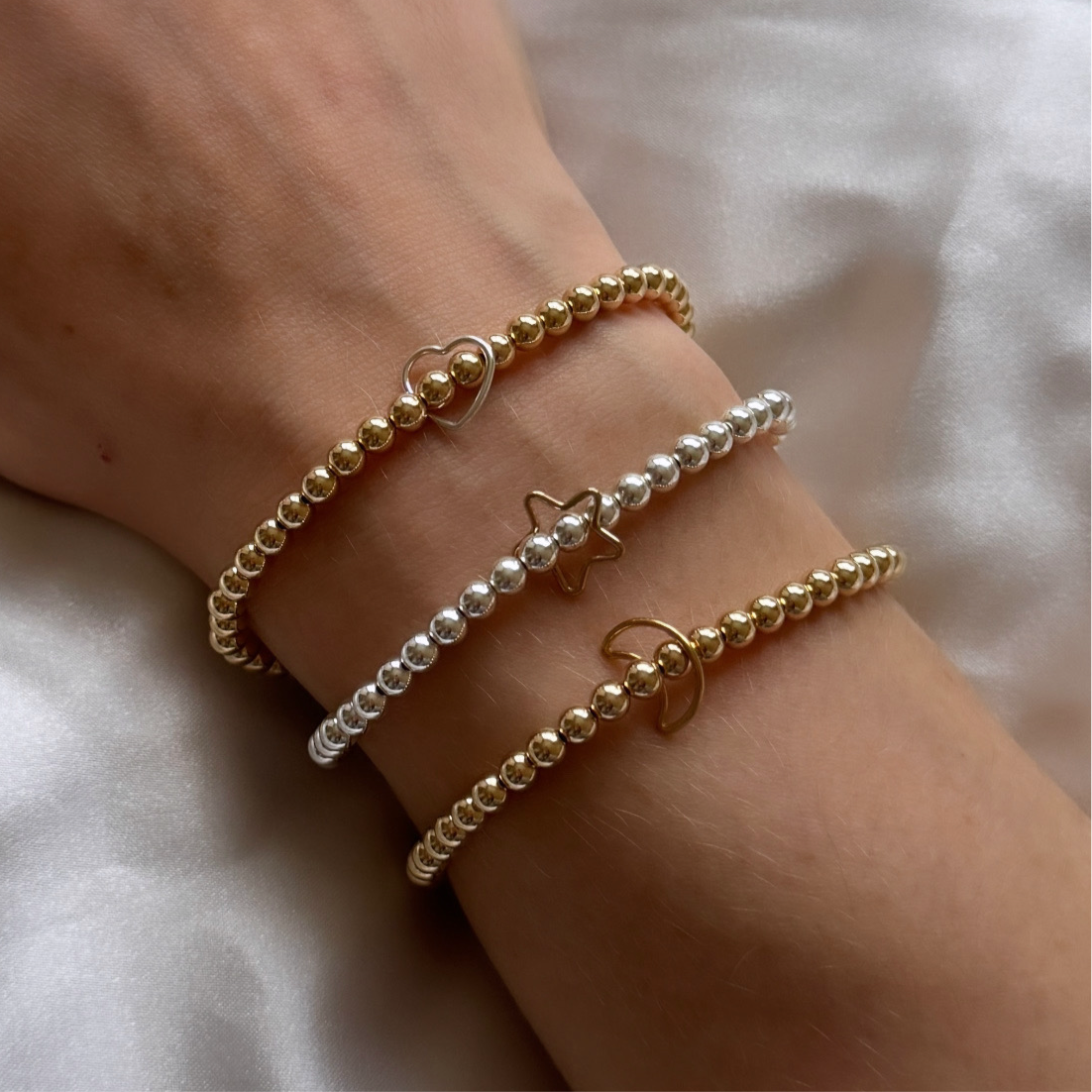 Mix and match charm bracelet - 14kt gold filled or 925 sterling silver - Positively Beaded