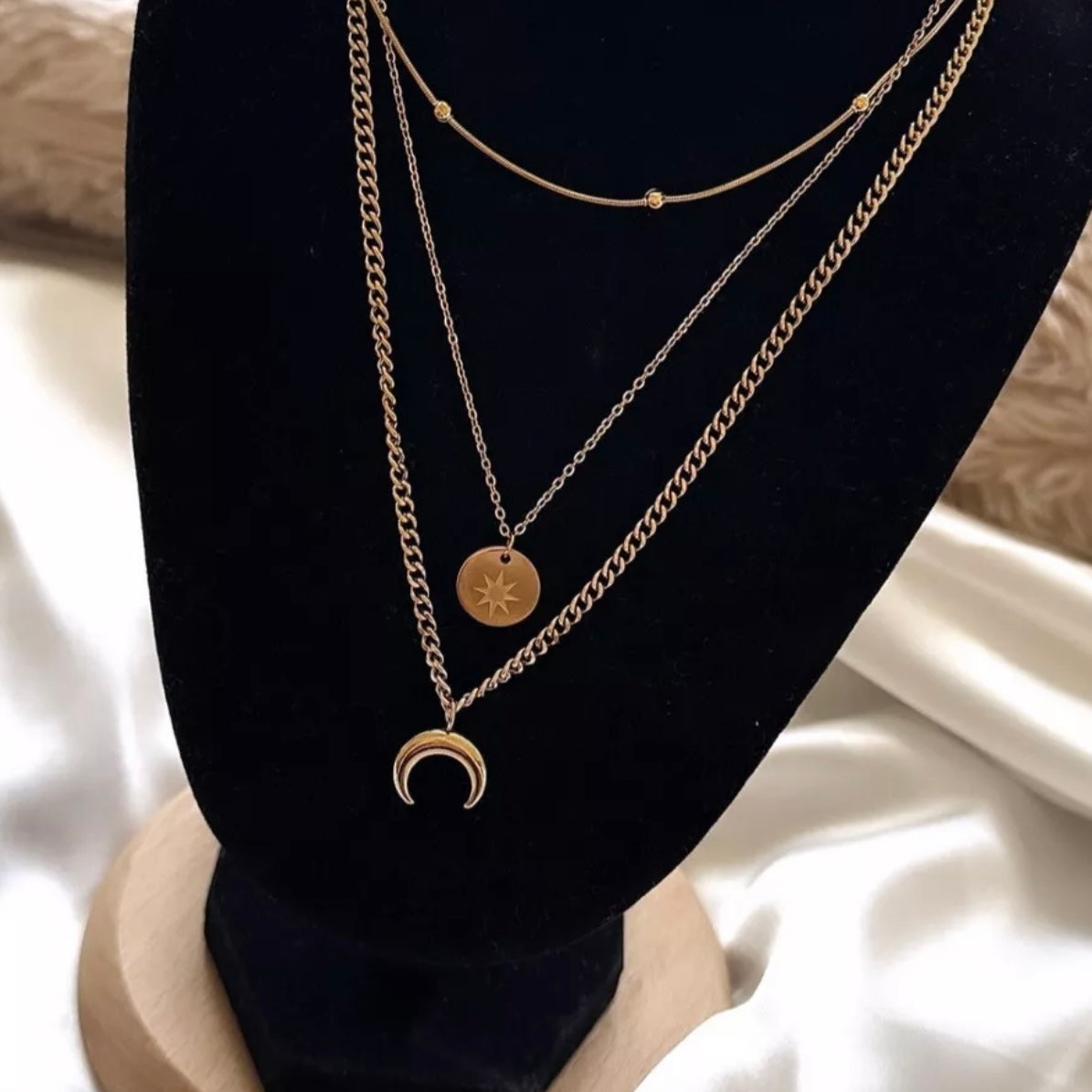 The Elara celestial layered necklace Positively Beaded