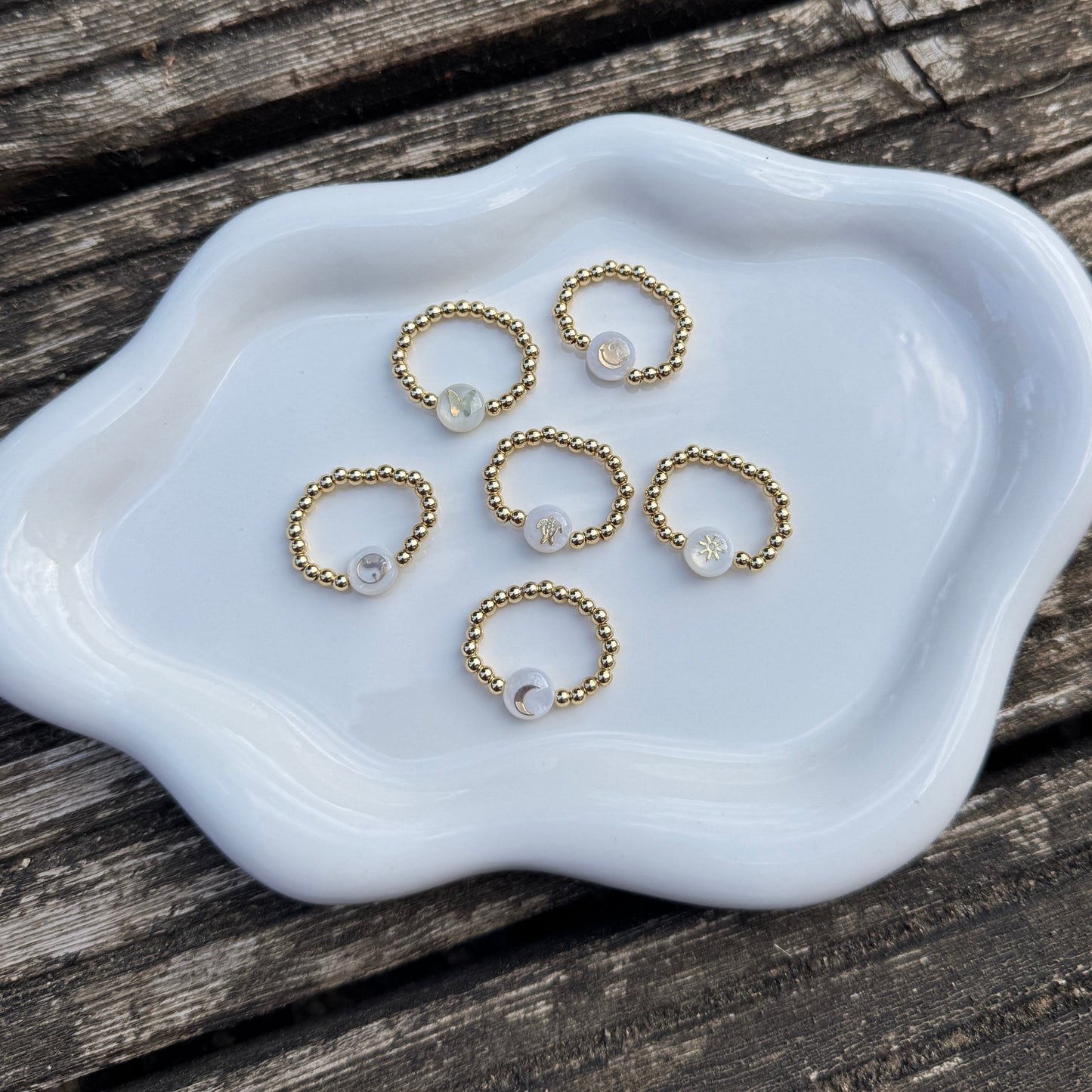 Freshwater Pearl Symbol Ring - Positively Beaded