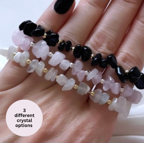 Personalised angel wing crystal memory bracelet - Positively Beaded