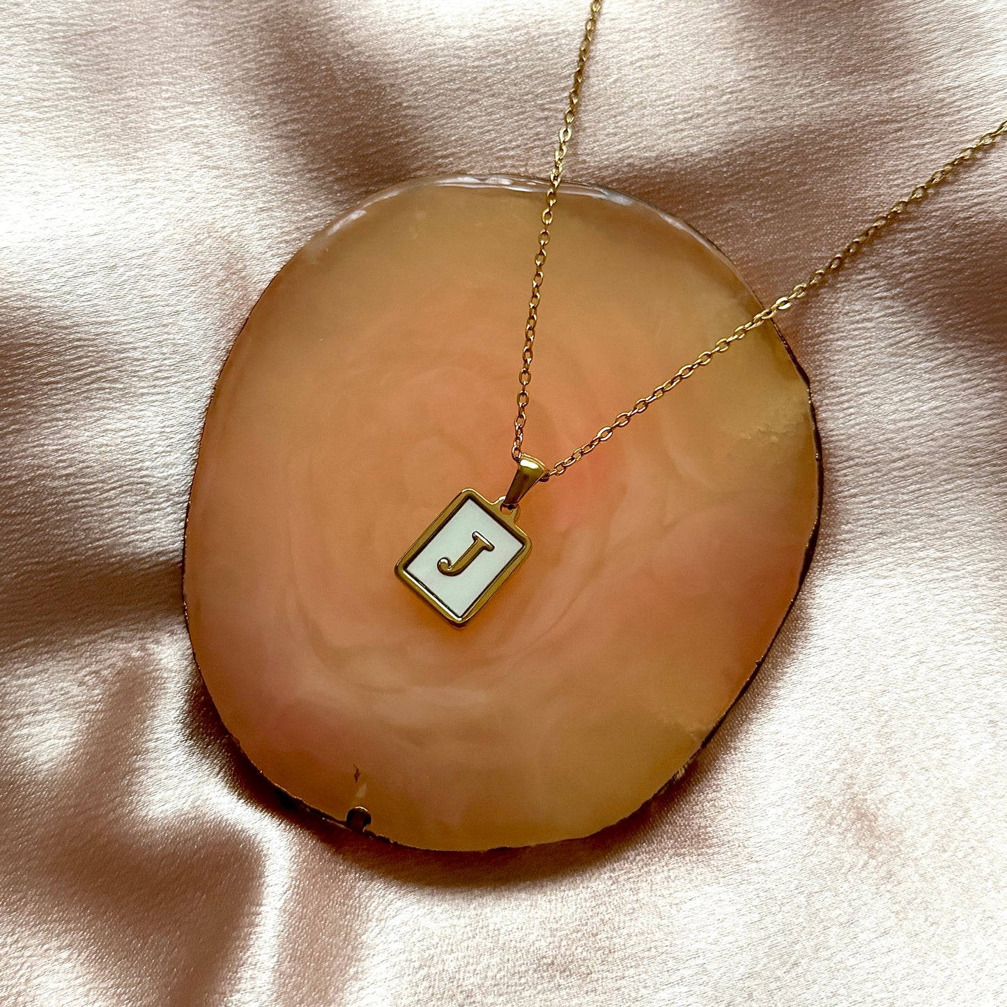 The Isla Iridescent Letter Necklace - Positively Beaded