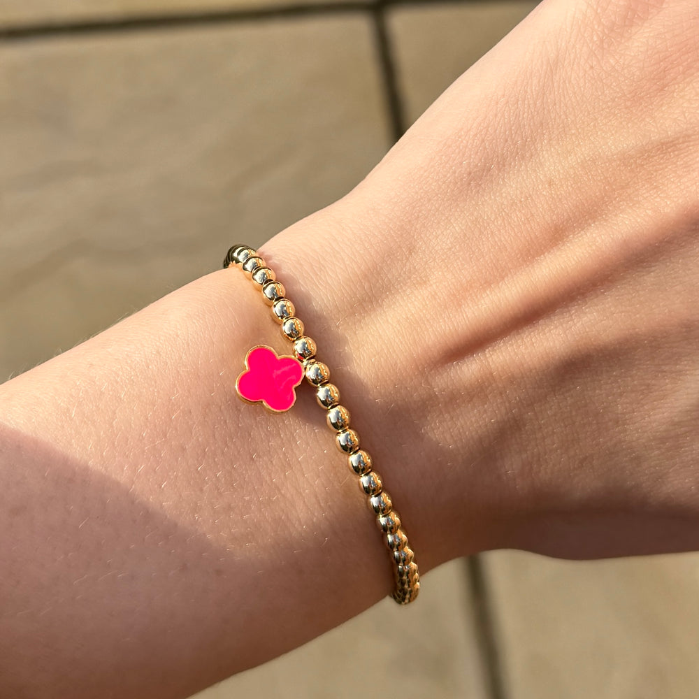 
                      
                        Single Clover Enamel Charm Bracelet
                      
                    