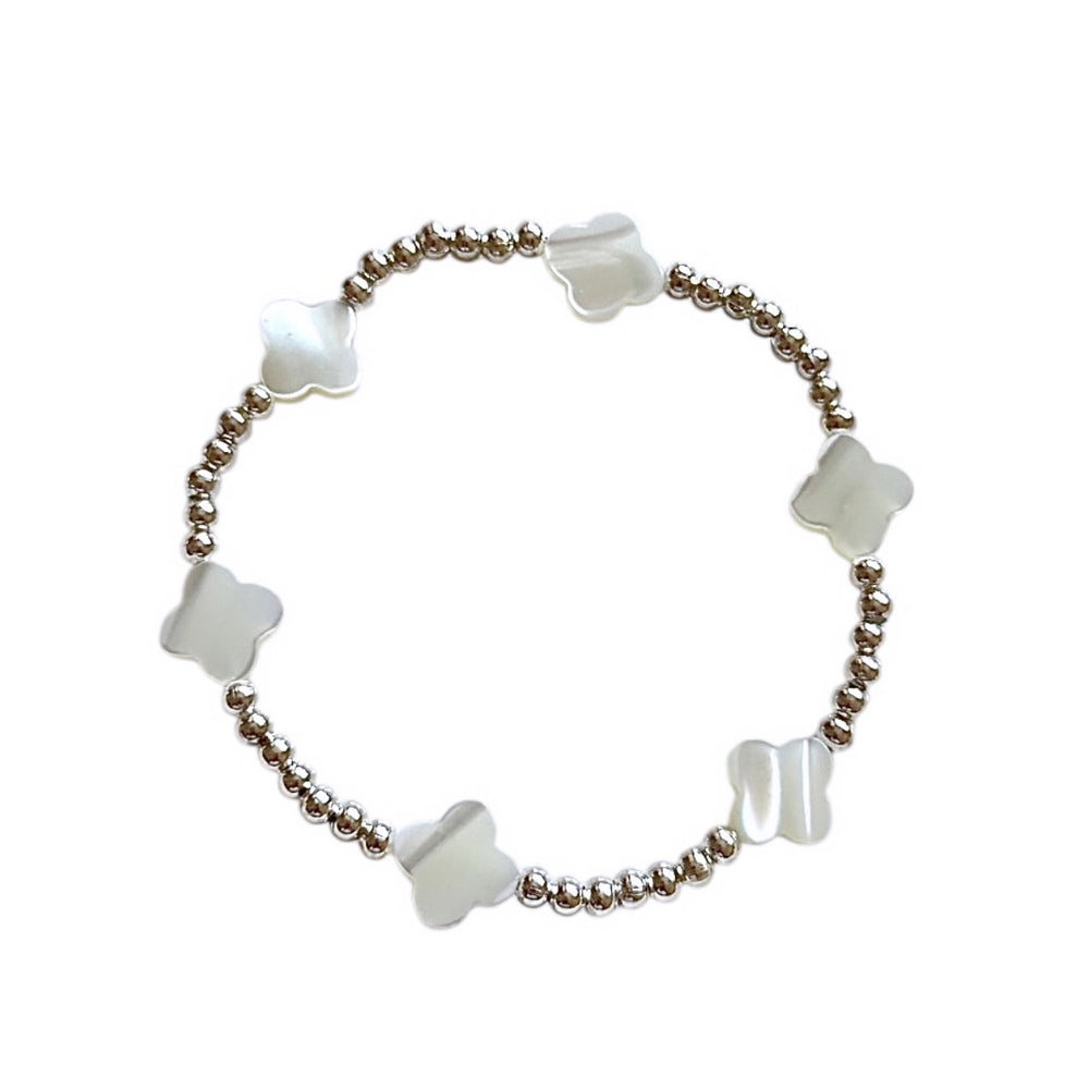 Dainty Multi Pearl Clover Bracelet