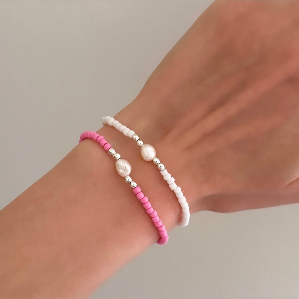 
                      
                        Dainty pearl stacking bracelet
                      
                    