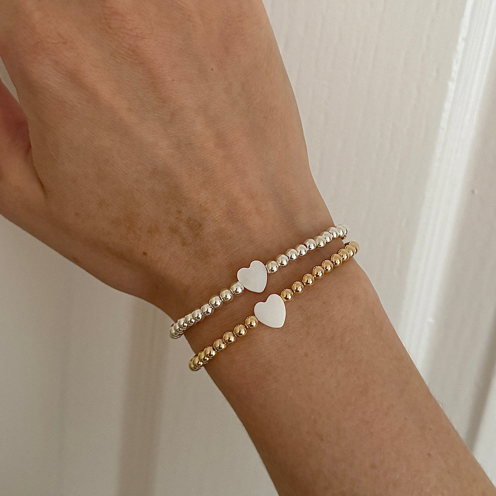 
                      
                        Heart of pearl beaded bracelet - 14kt gold filled or 925 sterling silver - Positively Beaded
                      
                    