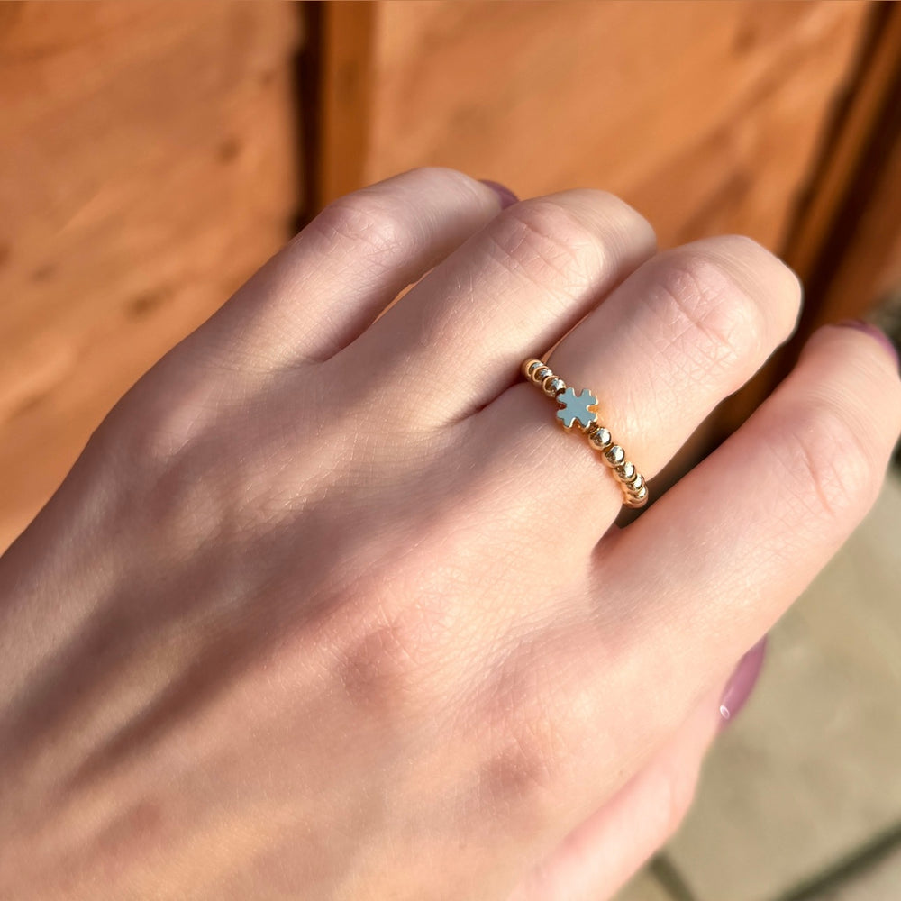
                      
                        Gold four leaf clover ring - Positively Beaded
                      
                    