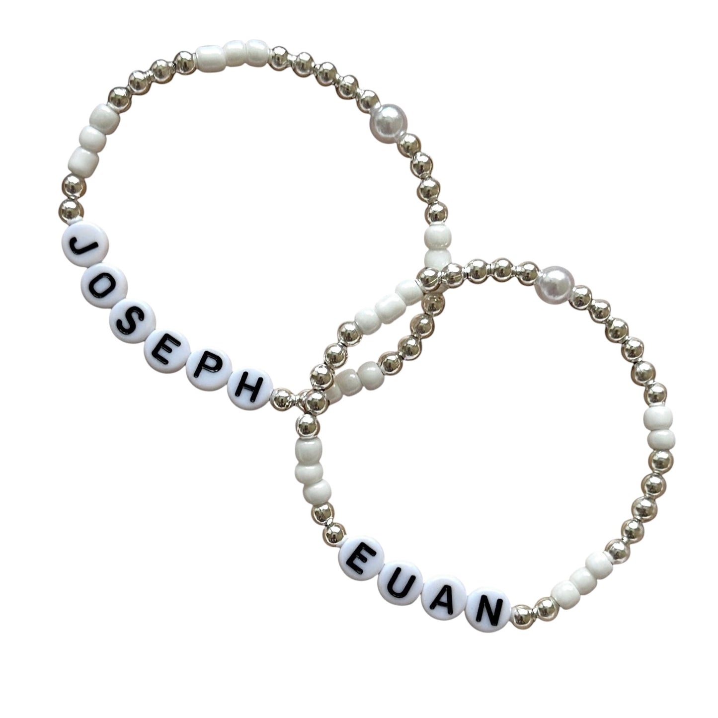 Pearl and Silver Name Bracelet