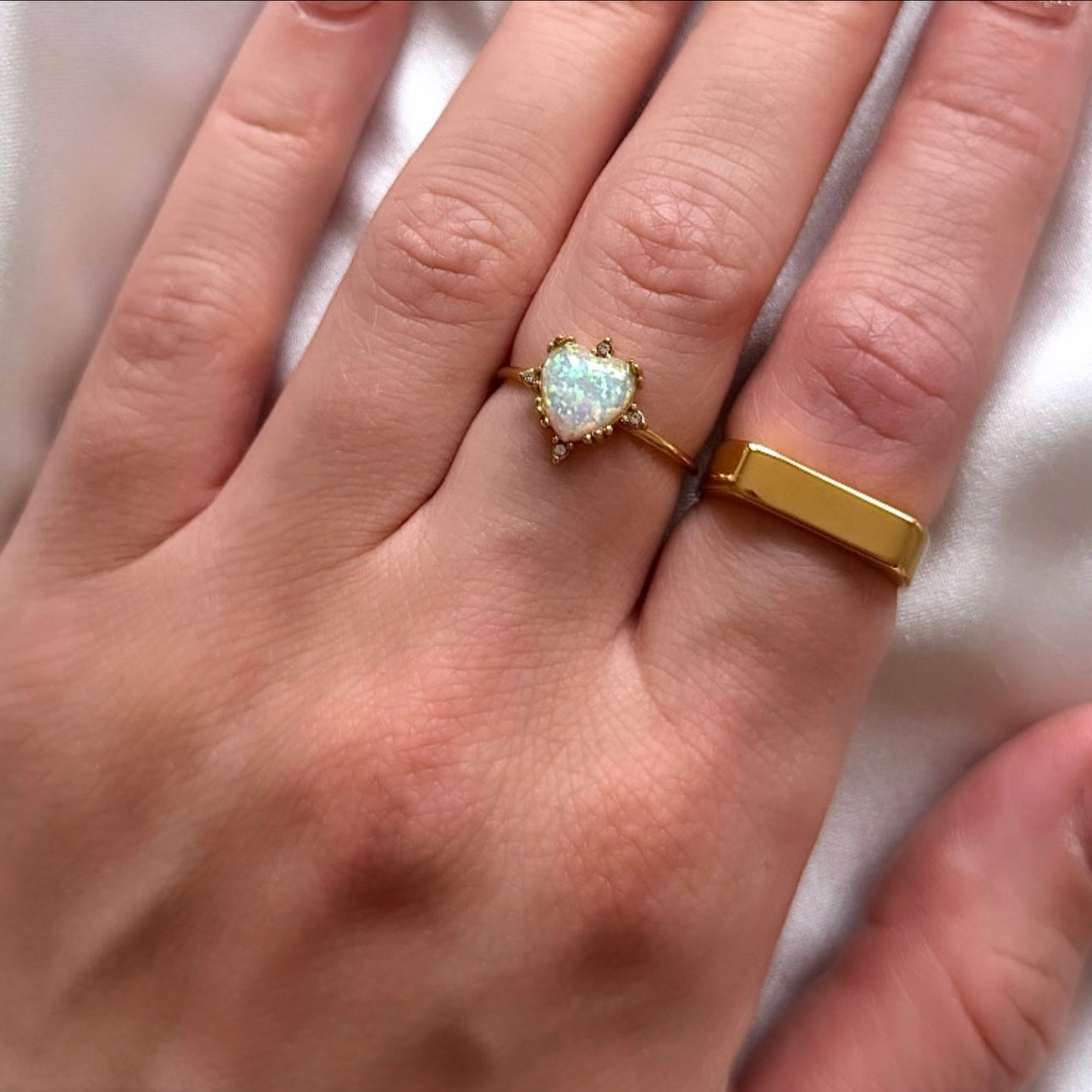 The Elodie Adjustable Heart Ring - Positively Beaded