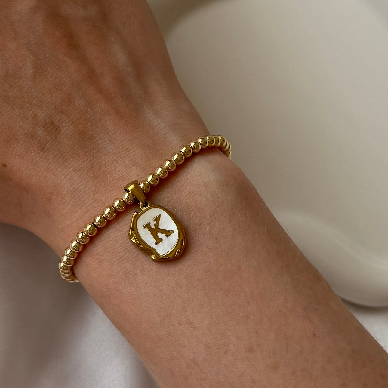 The Alba Initial Bracelet - Positively Beaded
