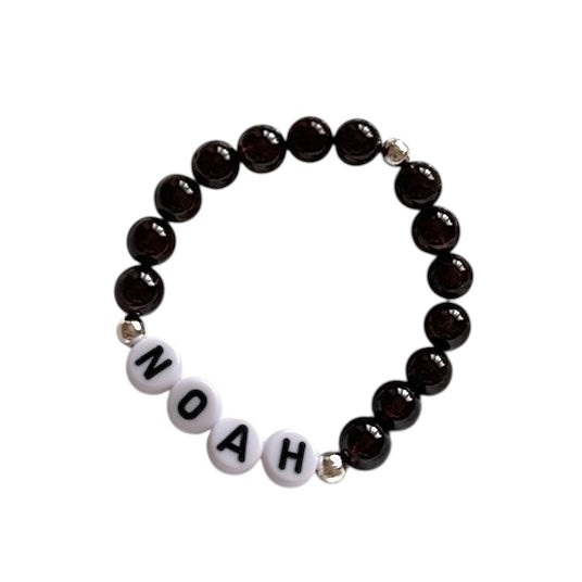 Kids' Personalised Garnet Crystal Bracelet - Positively Beaded