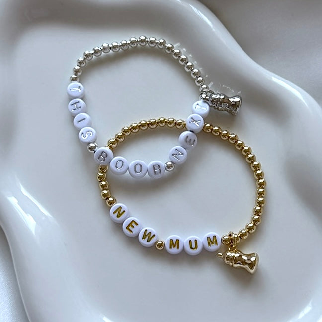 Milk bottle charm bracelet