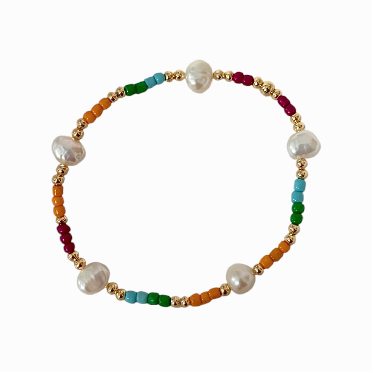 Pearl and Gold Seed Bead Bracelet