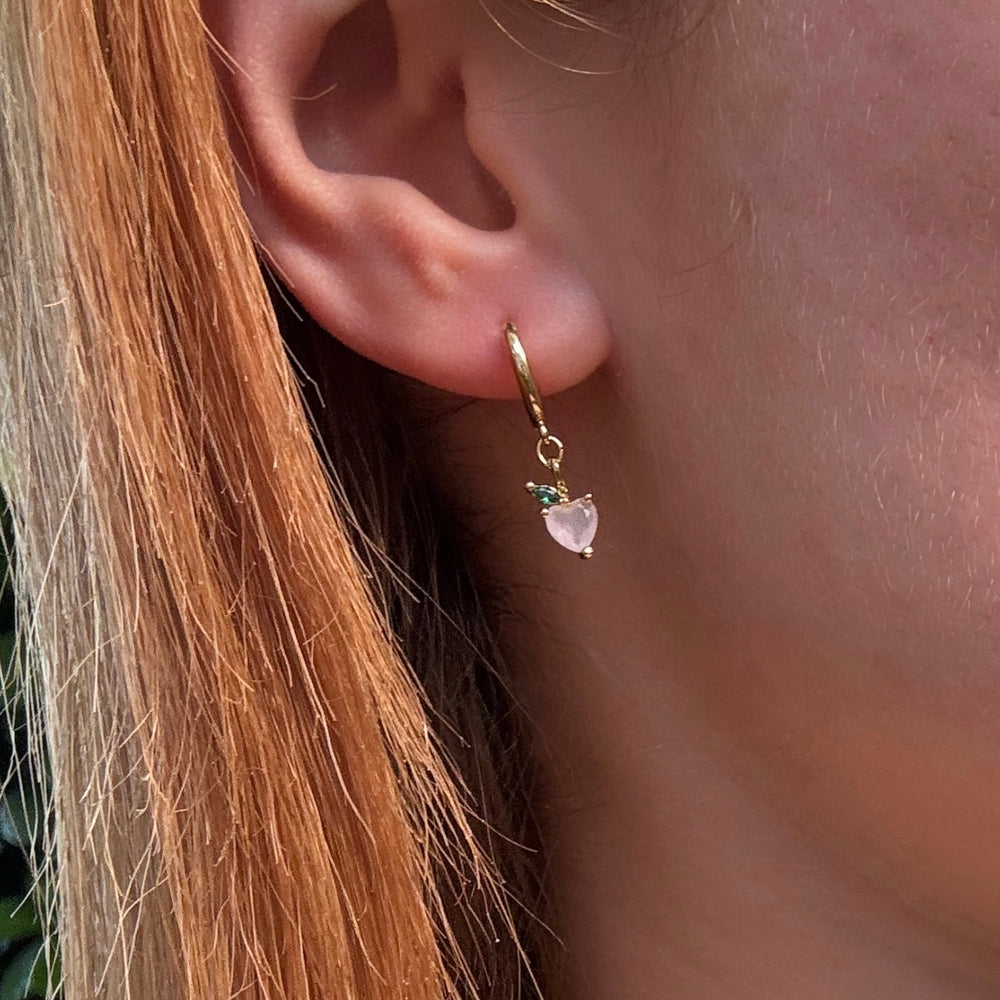 The Fiona peach drop crystal earrings - Positively Beaded