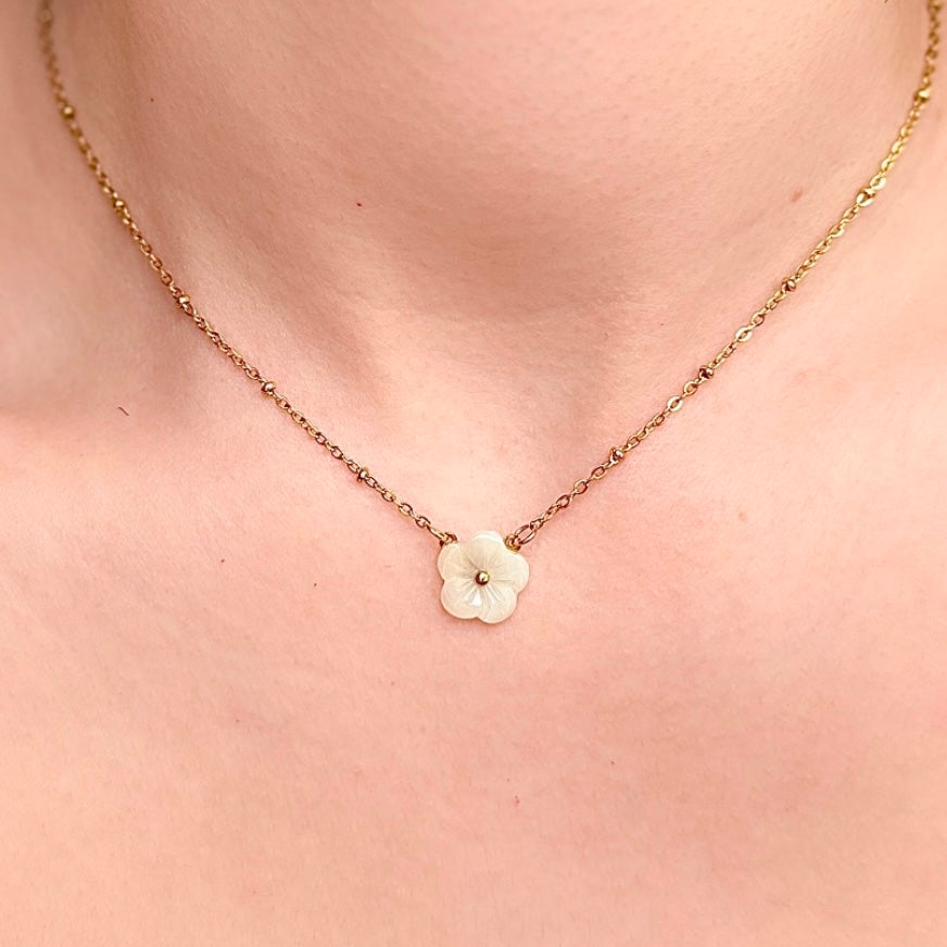 The Calla Floral Necklace - Positively Beaded