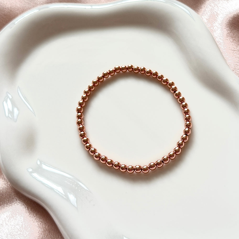 Simple rose gold beaded bracelet