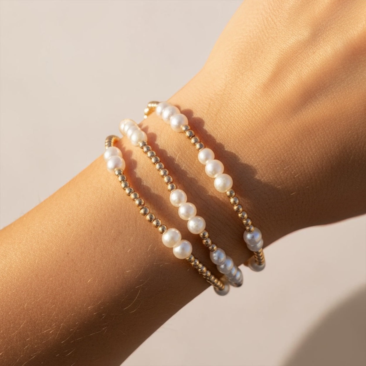 Bubble Pearl Stacking Bracelet