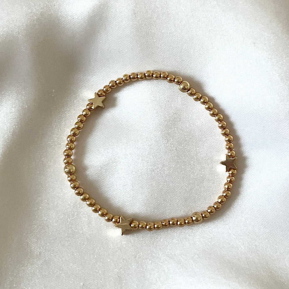 Gold star beaded bracelet