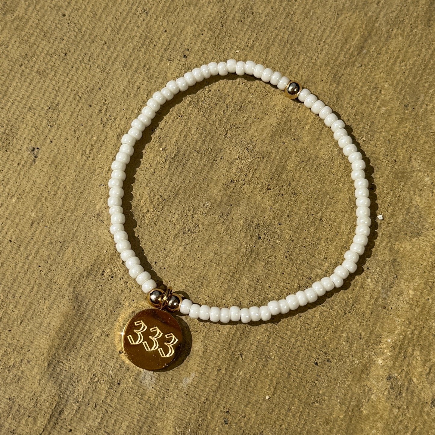 Pearl Lustre Angel Number Charm Bracelet - Positively Beaded