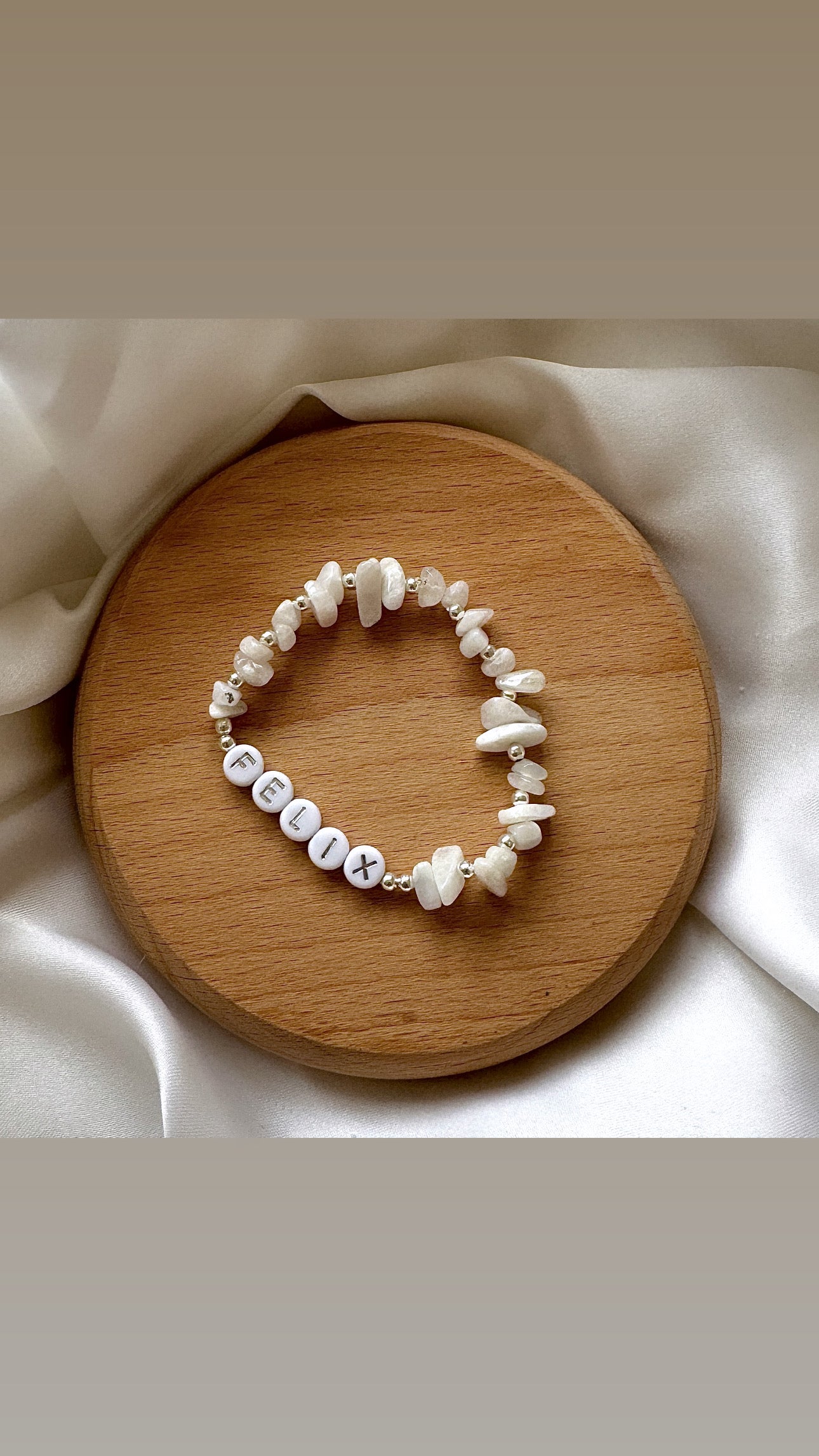 Moonstone personalised bracelet - Positively Beaded