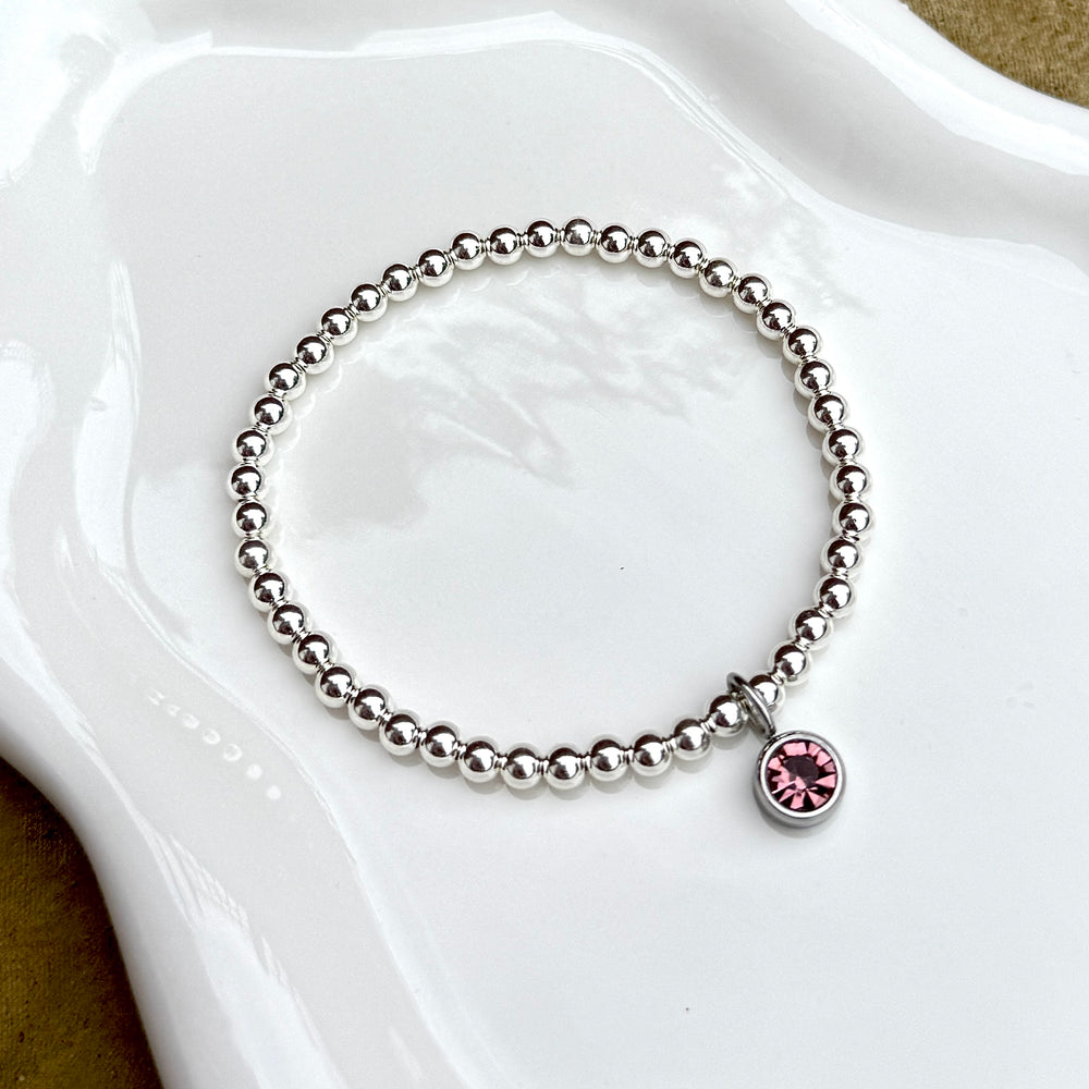 Luxe Classic Birthstone Bracelet - 925 Sterling Silver - Positively Beaded