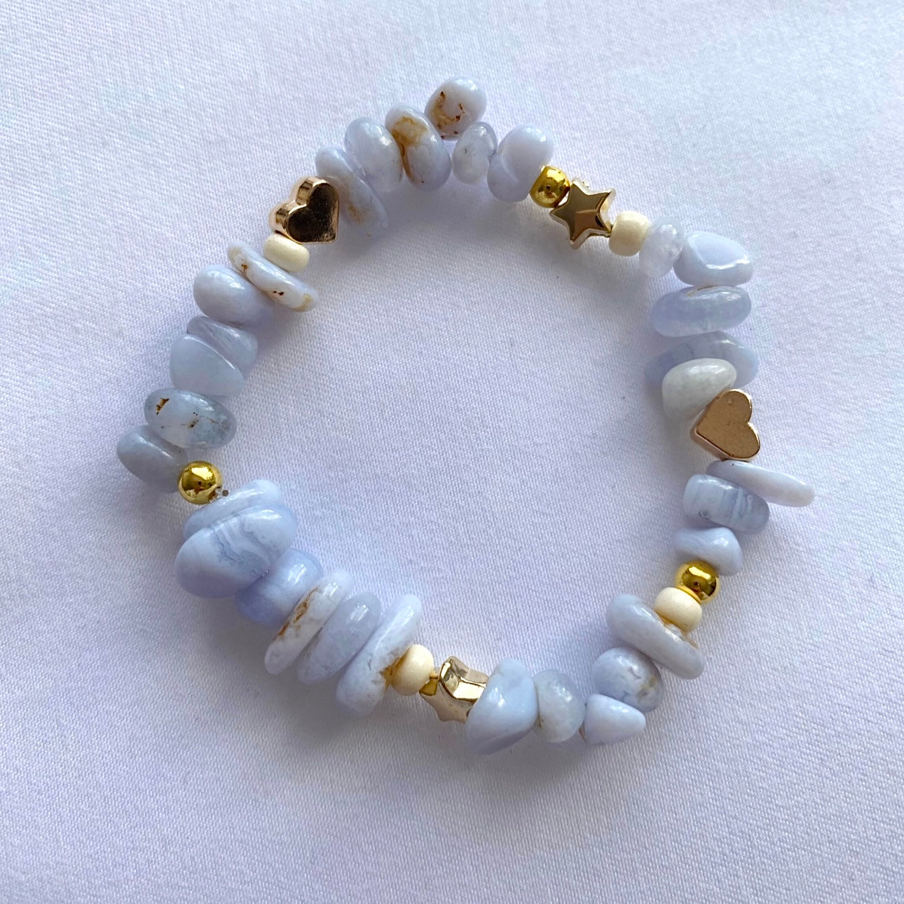 Eclectic blue chalcedony crystal bracelet