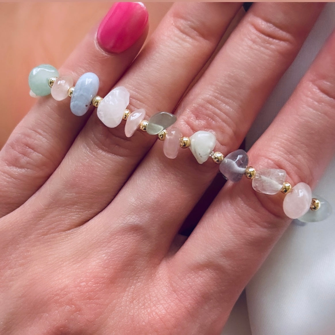 Eclectic pastel crystal bracelet