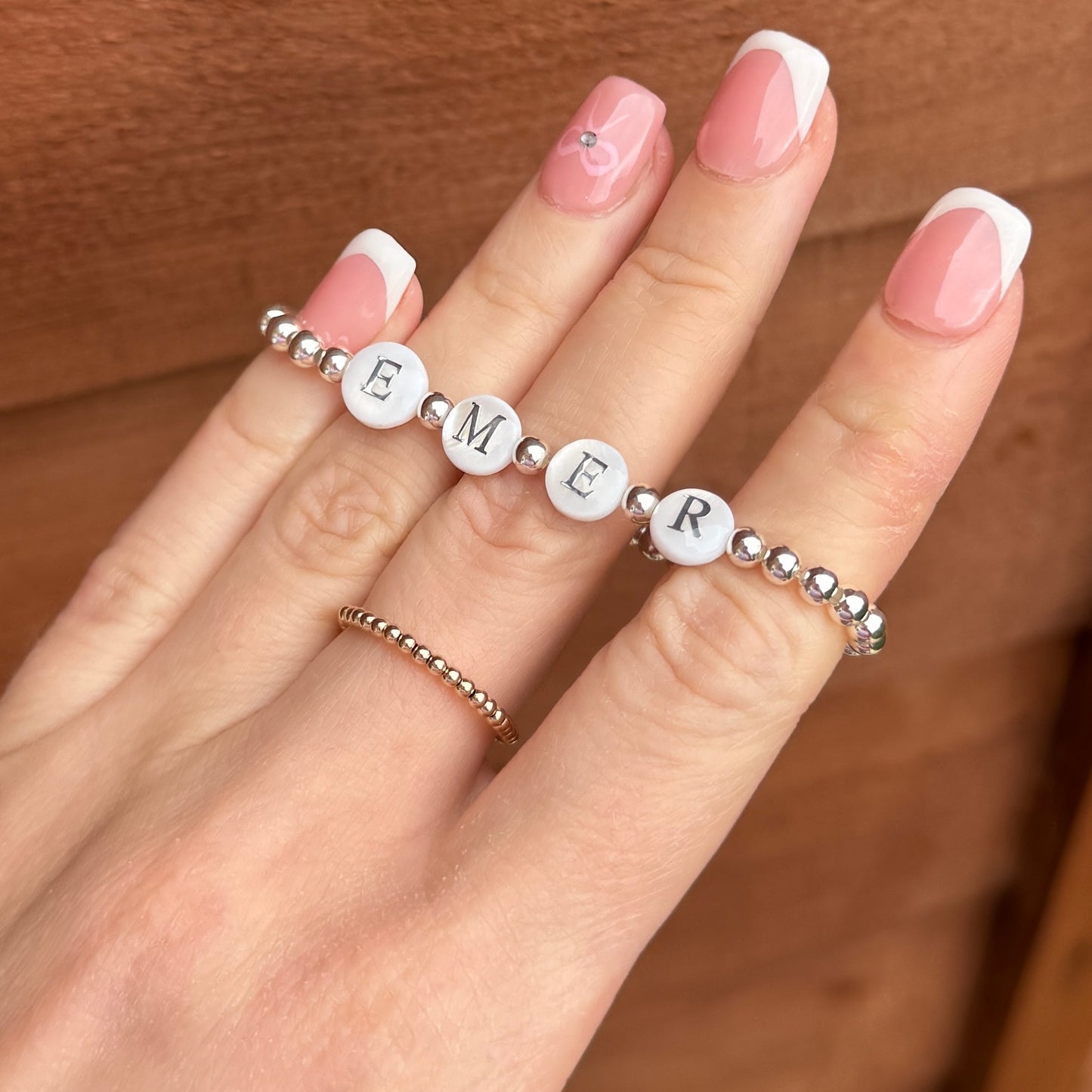 Silver Plated Freshwater Pearl Name Bracelet