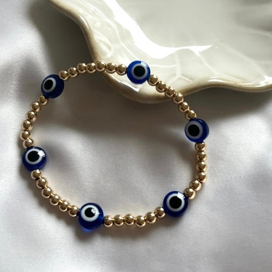 4mm multi eye bead bracelet - Positively Beaded