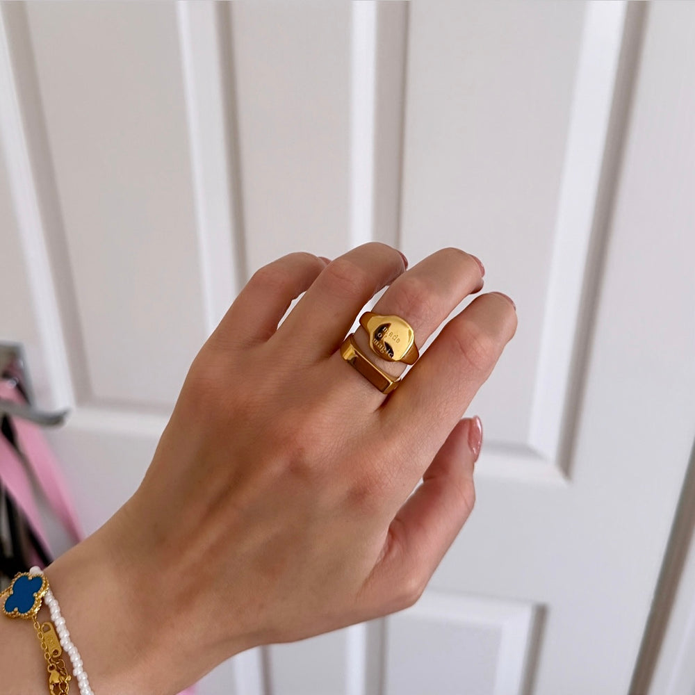Made of Magic Engraved Statement Signet Ring - Positively Beaded