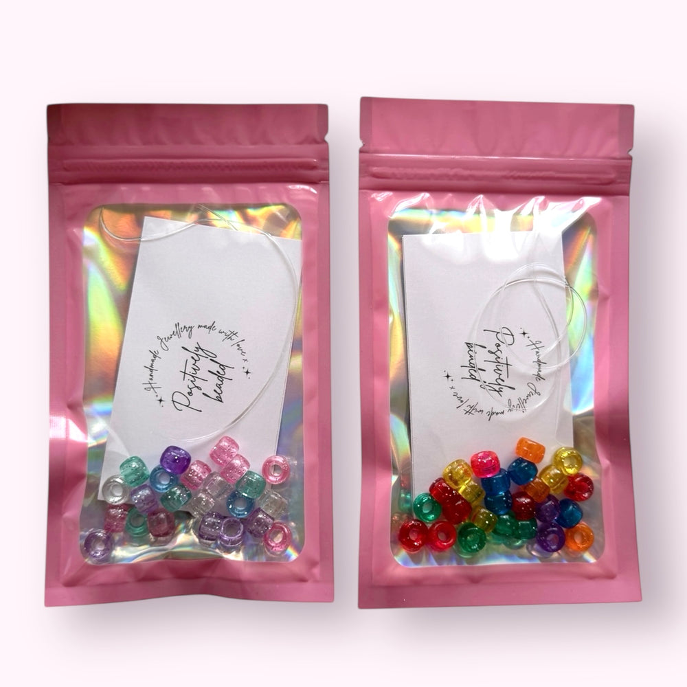 DIY Bracelet Kit - Glitter Pony Bead - Positively Beaded