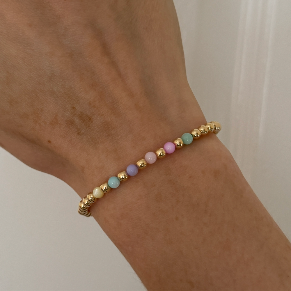 Candy drops stacking bracelet - 14kt gold filled or 925 sterling silver - Positively Beaded