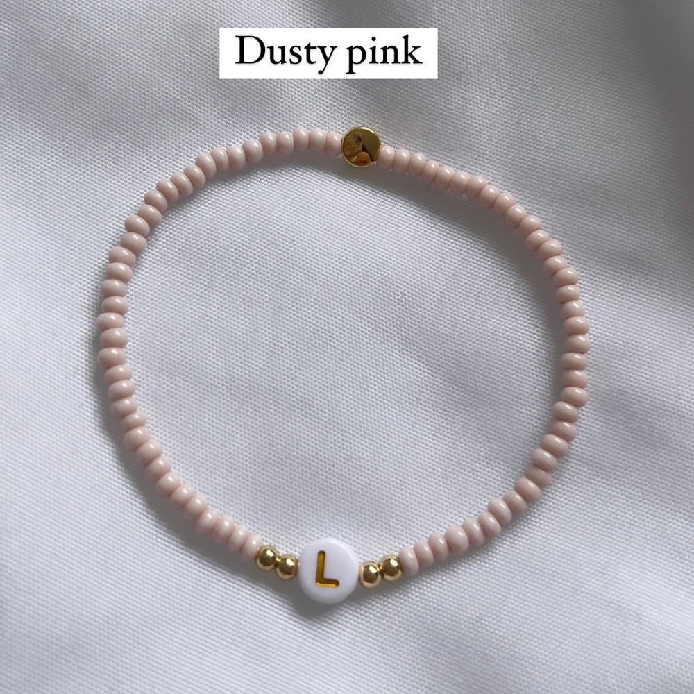 
                      
                        Minimalist neutral initial bracelet - Positively Beaded
                      
                    