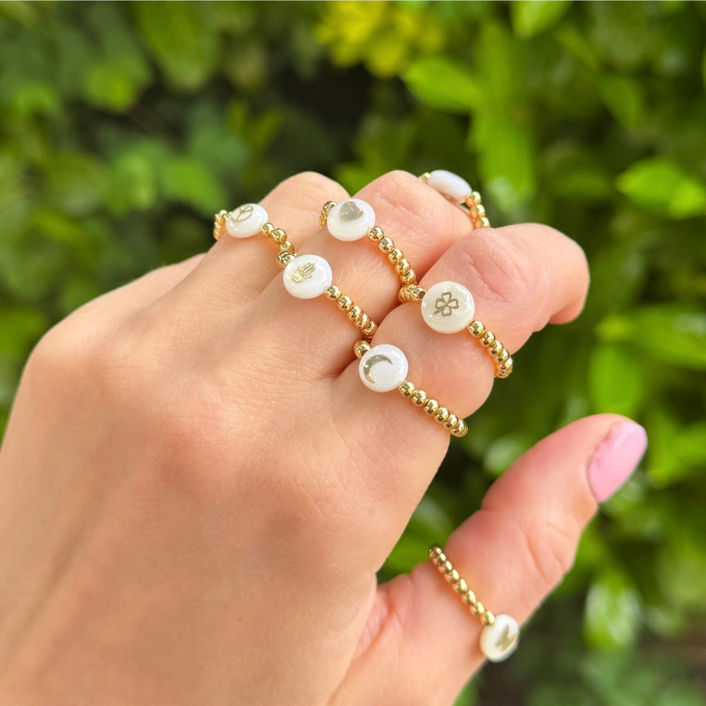 Freshwater Pearl Symbol Ring - Positively Beaded