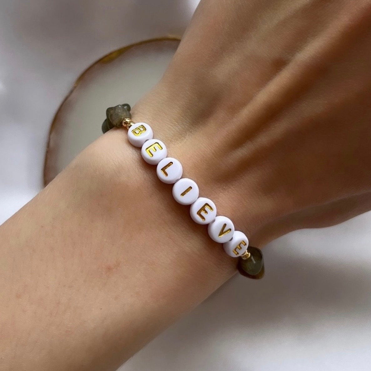 Labradorite Personalised Crystal Bracelet