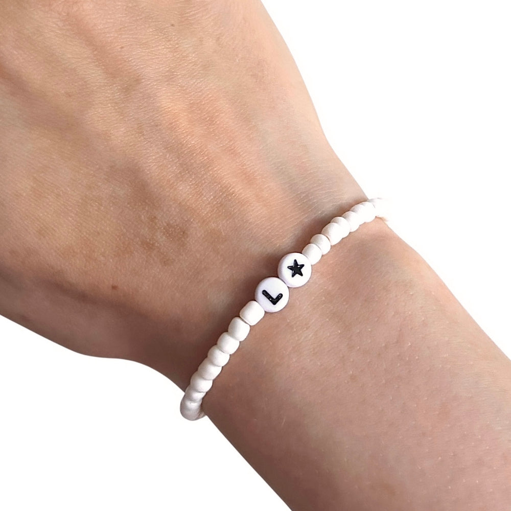Minimalist Monochrome Letter Bracelet