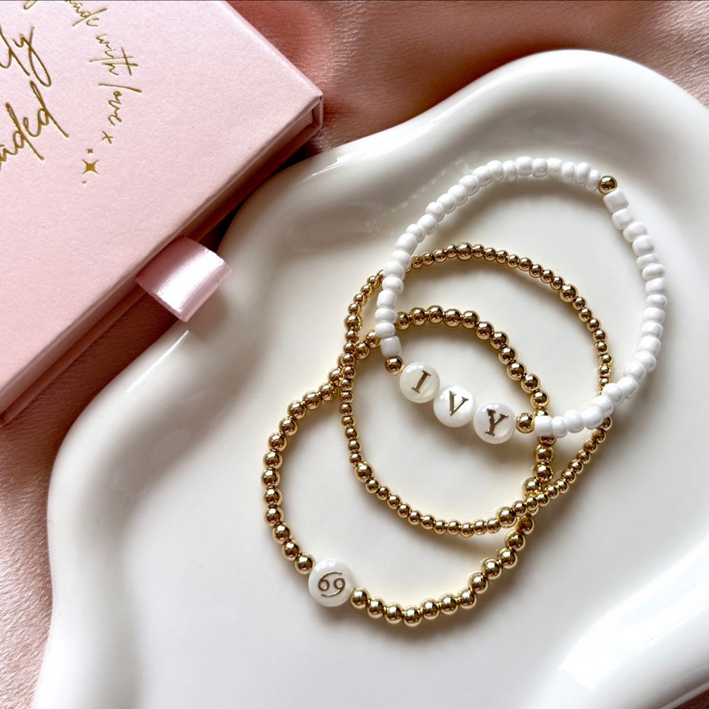 Freshwater Pearl Zodiac Personalised Bracelet Set