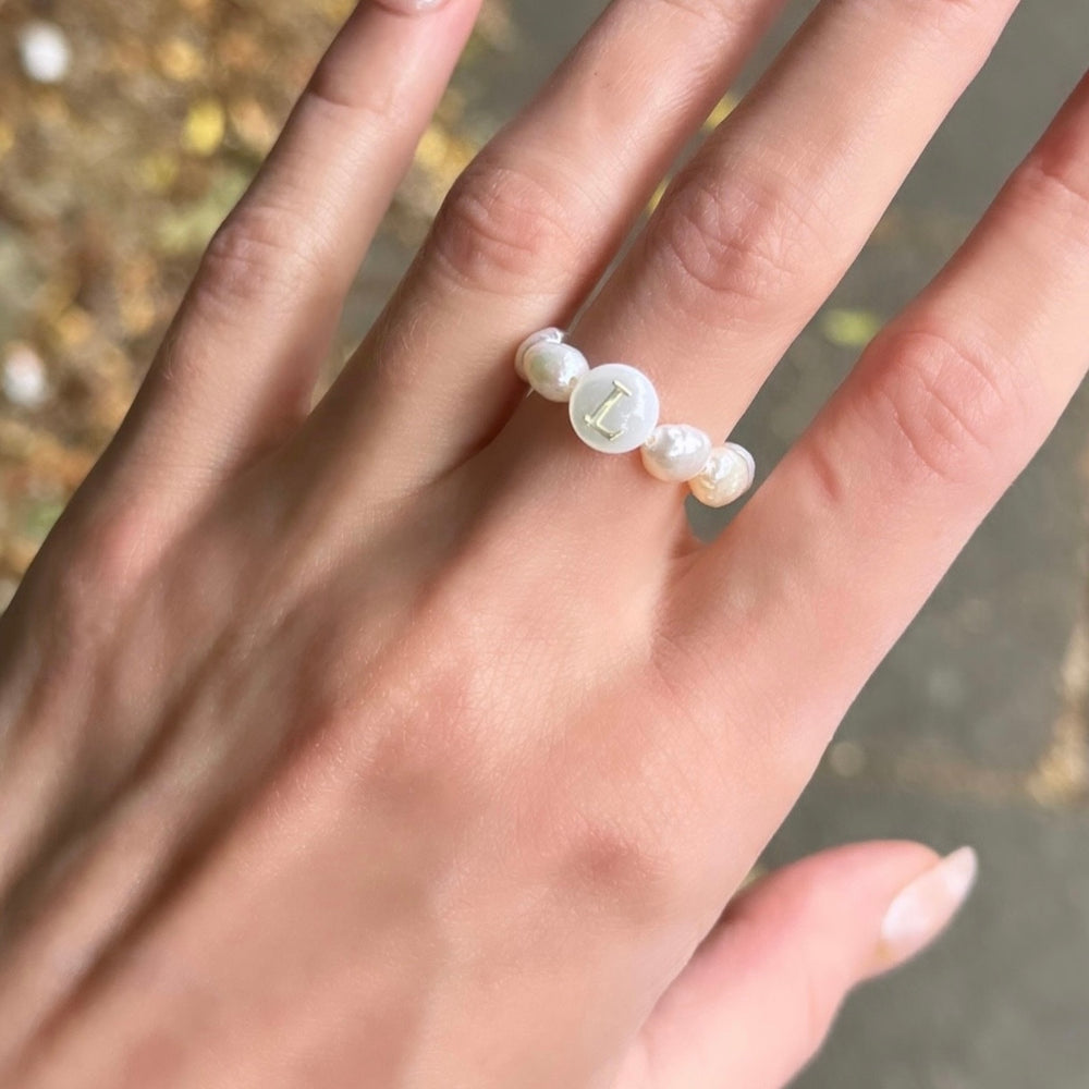 
                      
                        Freshwater pearl initial ring
                      
                    