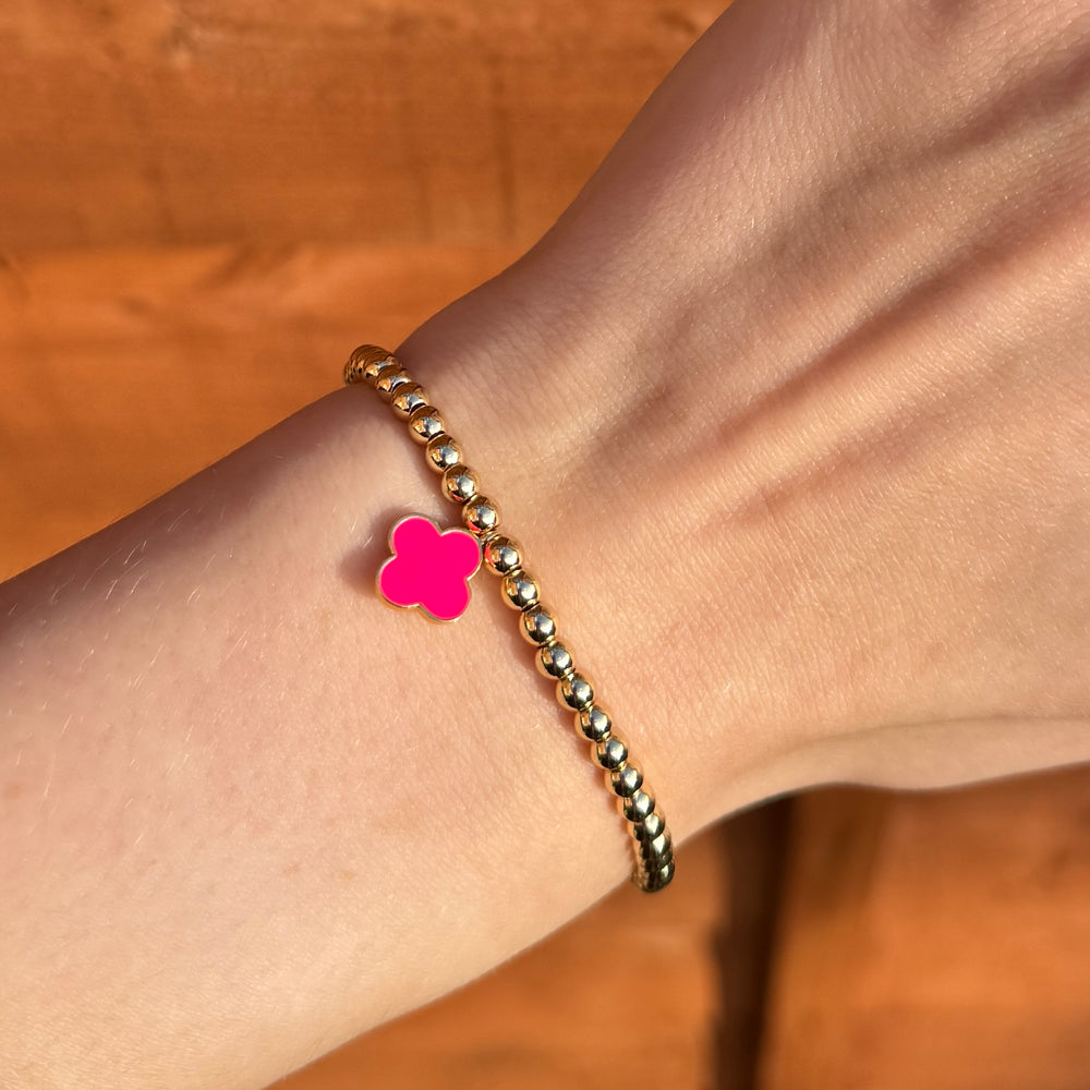 
                      
                        Single Clover Enamel Charm Bracelet
                      
                    