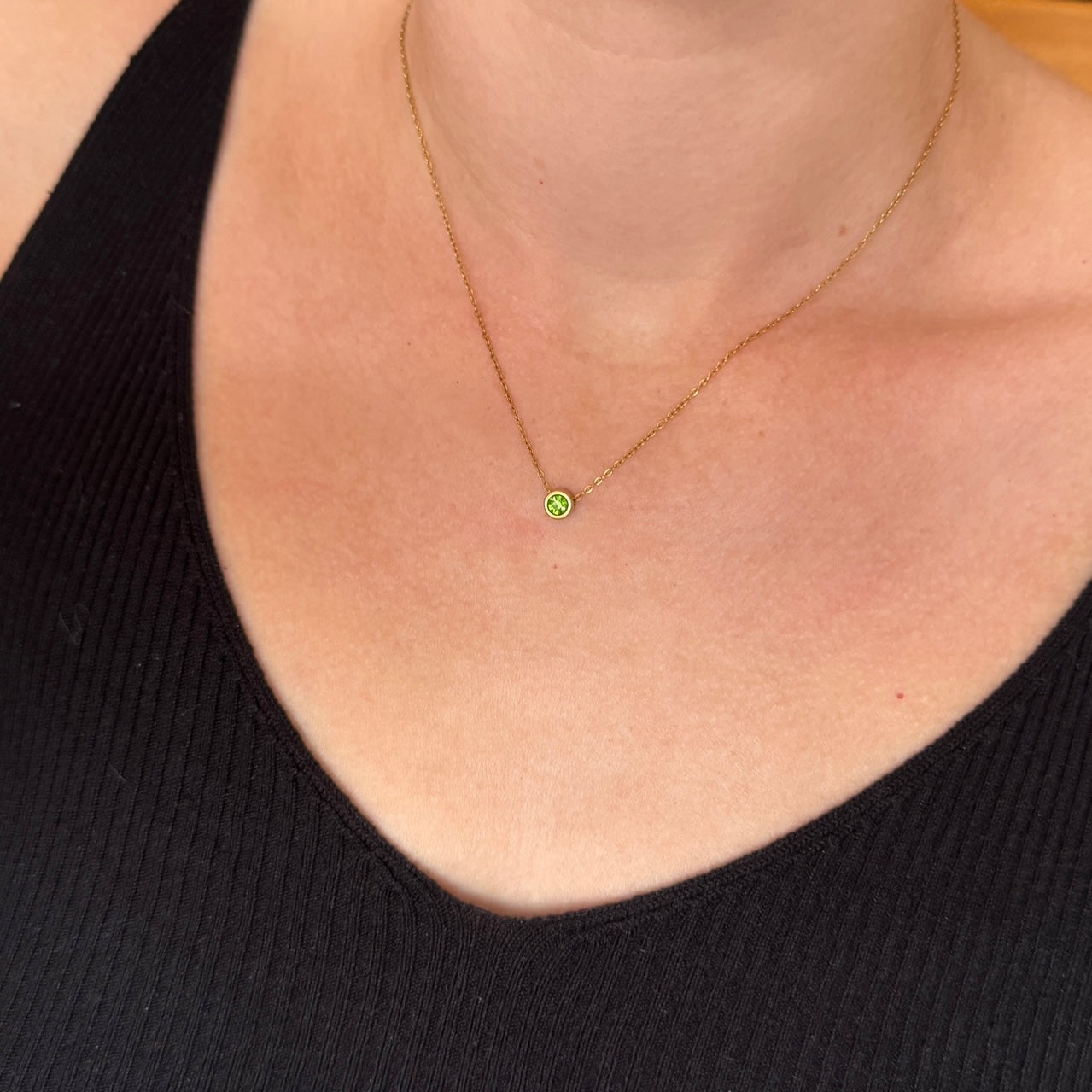 Minimalist Birthstone Necklace - Positively Beaded