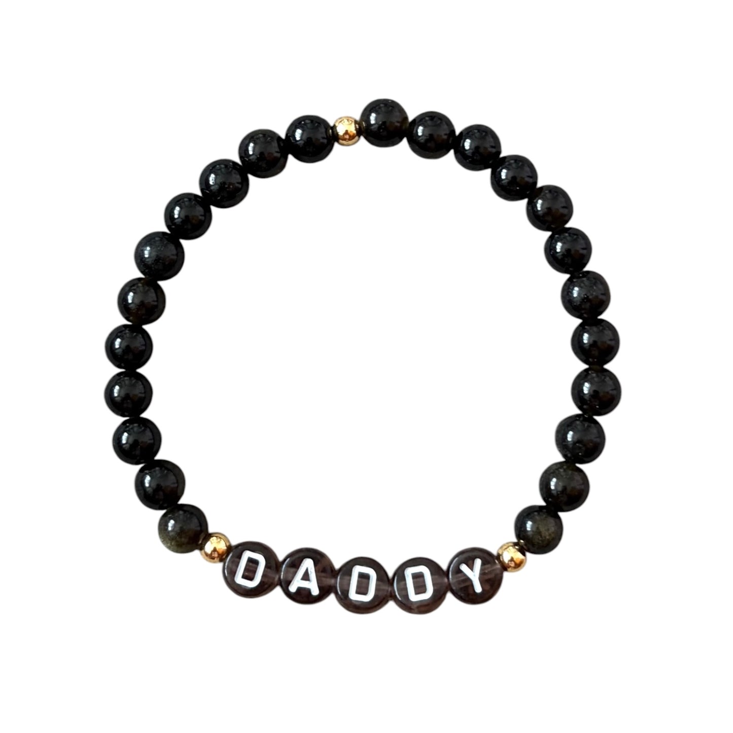 Men’s Brown Lettered Crystal Bracelet