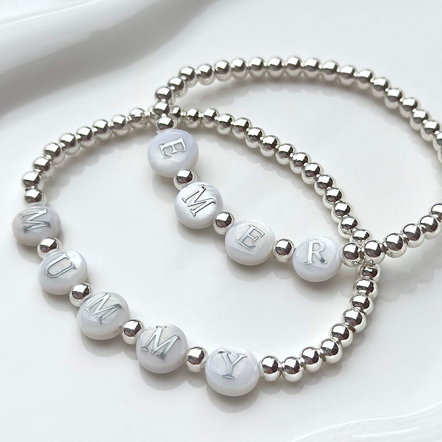 Sterling Silver Freshwater Pearl Name Bracelet