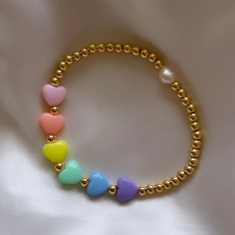 
                      
                        Pastel hearts beaded bracelet
                      
                    