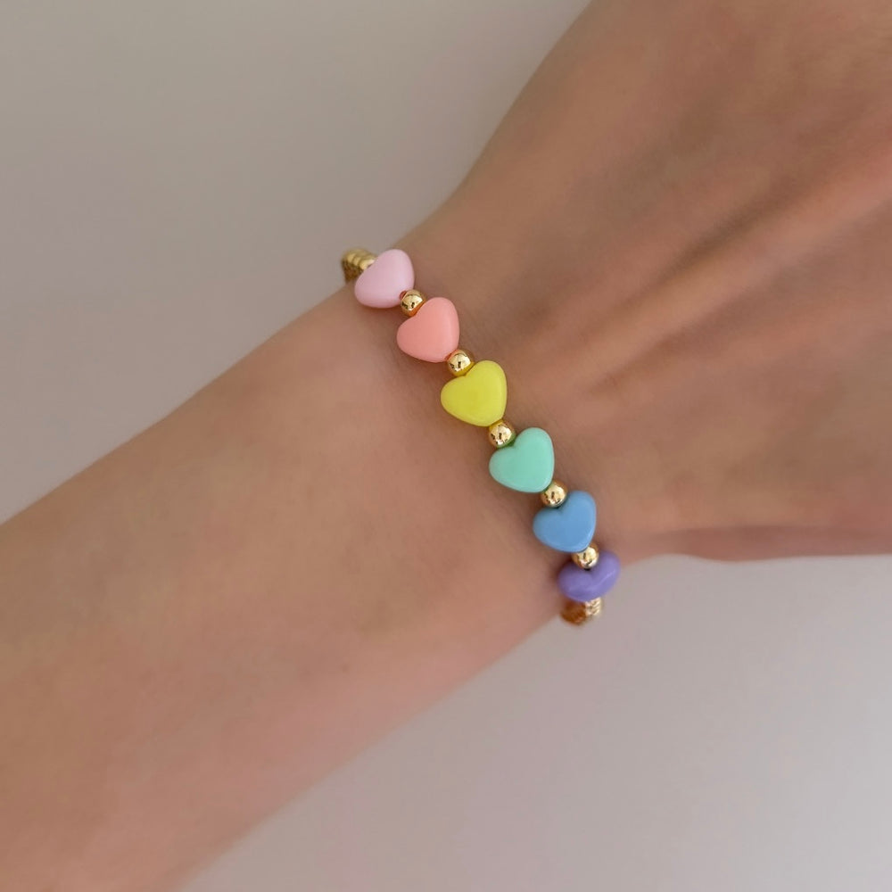 
                      
                        Pastel hearts beaded bracelet
                      
                    