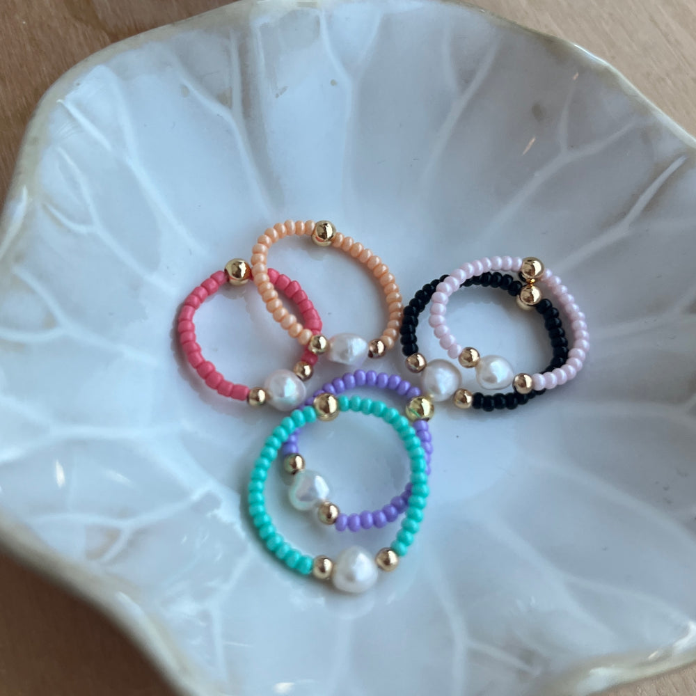 
                      
                        Colourful pearl ring
                      
                    